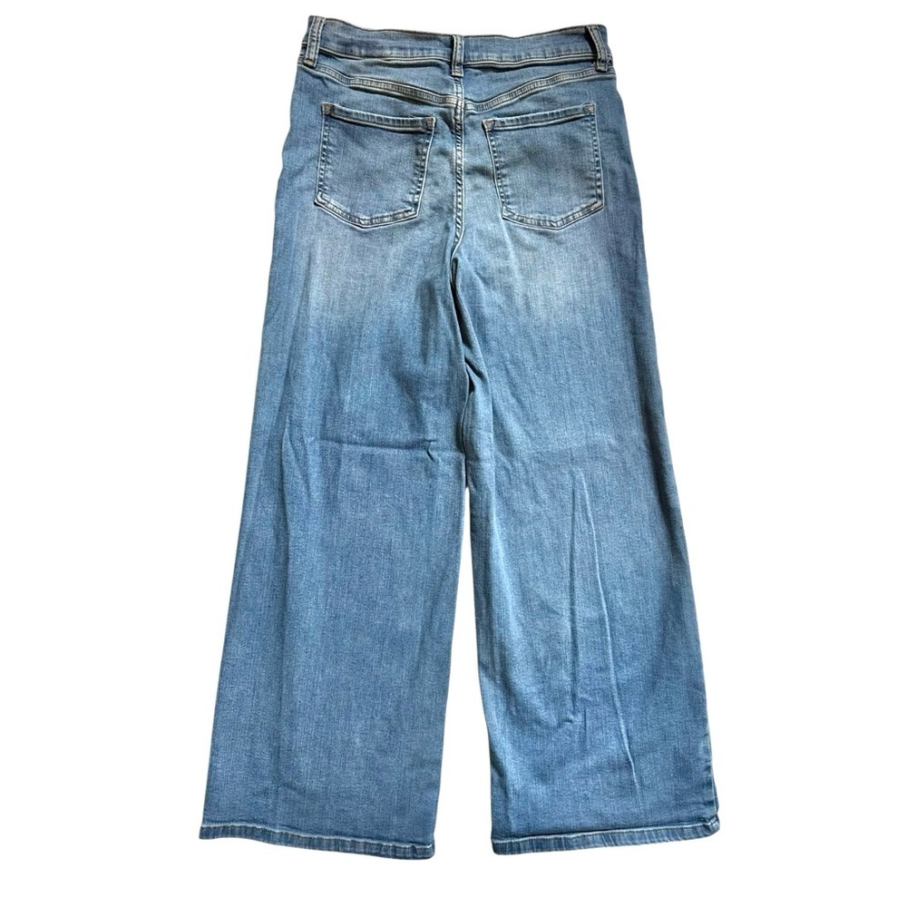 Banana Republic Factory Wide Leg Jean High Rise Blue Medium Wash, denim, - Picture 8 of 14